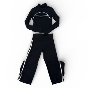 Victoria's Secret Black Pant Set with White Stripes